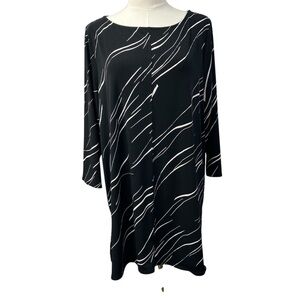 alfani black and white dress Alfani Wrap Dress ~ Black, White, Gray Design ~xl leopard nwt bonus INC avl